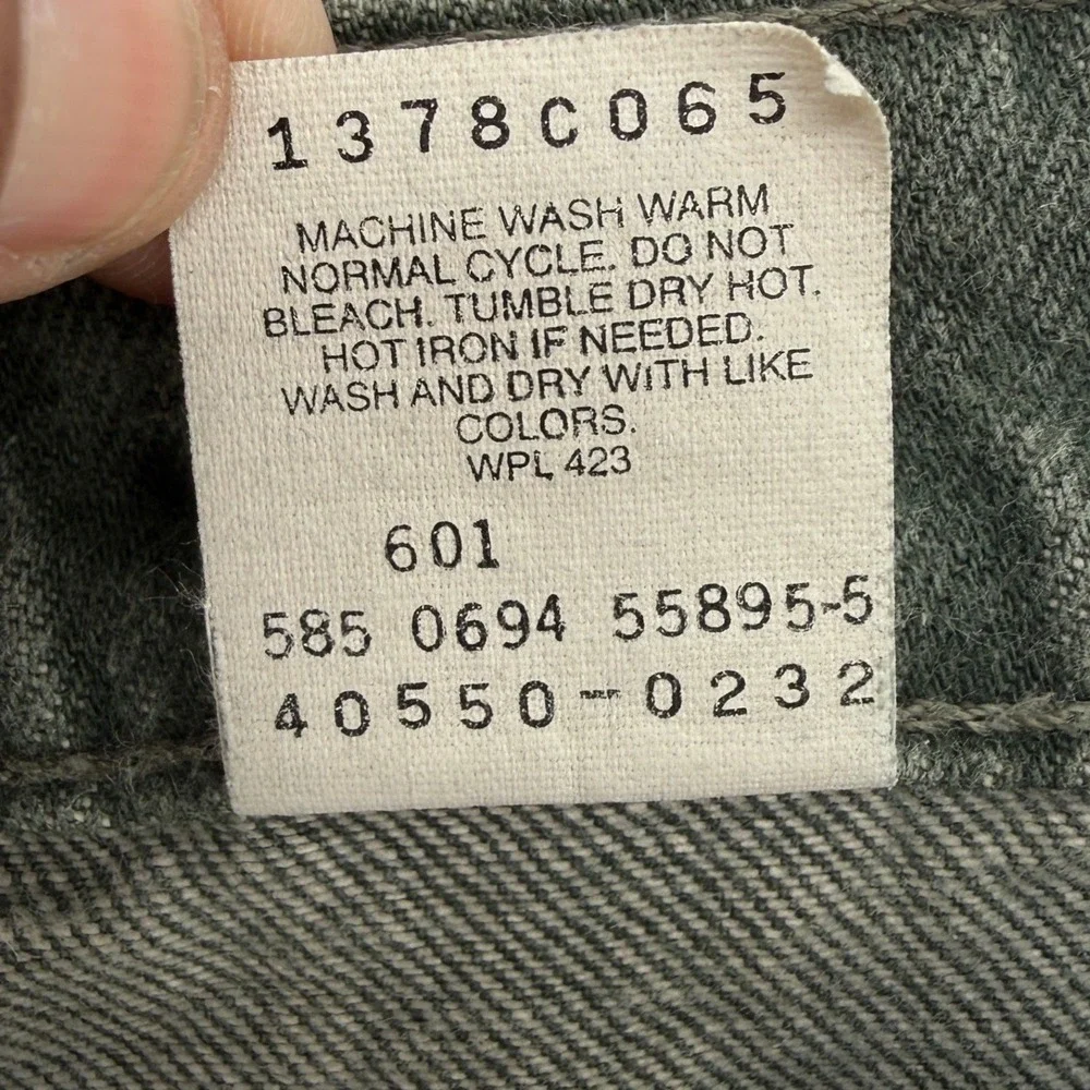 Vintage Levis 550 Orange Tab Jeans 38x32 Relaxed Tapered Grey Green Made‎ in USA